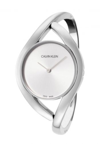 ساعة للنساء بسوار فولاذي فضي اللون من كالفن كلاين Calvin Klein K8U2S116 Women's Watch  