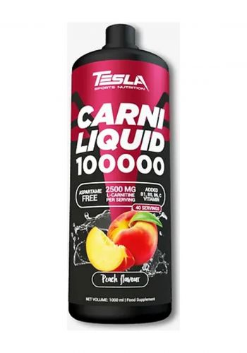 مكمل غذائي بنكهة الخوخ 1000 مل من تيسلا Tesla Carni Liquid 100000 Food Supplement - Peach