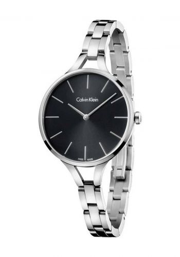 ساعة للنساء بسوار فولاذي فضي اللون من كالفن كلاين Calvin Klein K7E23141 Women's Watch 