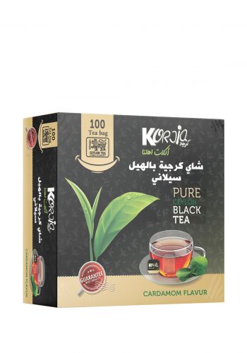 شاي سيلاني بالهيل 100 قطعة من كرجية Korjia Tea Teabags