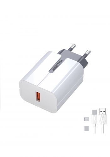 شاحنة جدارية 18 واط مع كيبل تايب سي  Kingleen E50 18W Fast Charger 