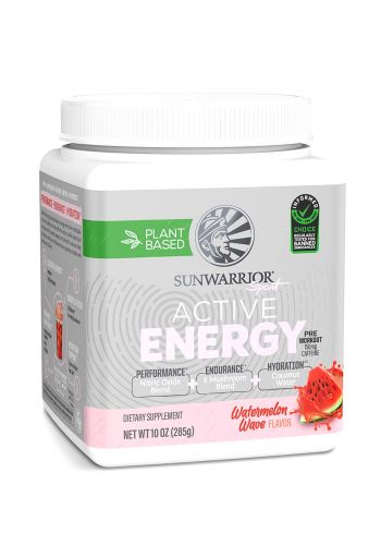 Sunwarrior - Vegan Pre Workout Energy Drink for Women and MenFlavor  Watermelon Waves-285 g مشروب طاقة نباتي قبل التمرين