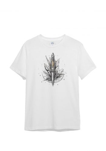 تيشيرت لكلا الجنسين ابيض اللون من كاوف Kaof Design Regular T Shirt Pearl White Futuristic