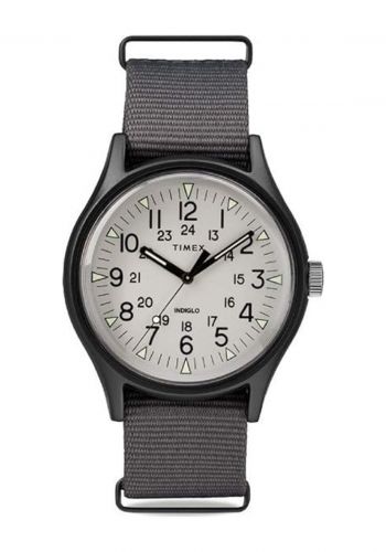 ساعة  رجالية من تايمكس Timex TW2T10500 Men's  Grey Fabric Watch