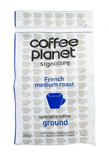 حبوب قهوة فرنسية مطحونة 250 غم من كوفي بلانيت Coffee Planet French Medium Roast Ground Coffee