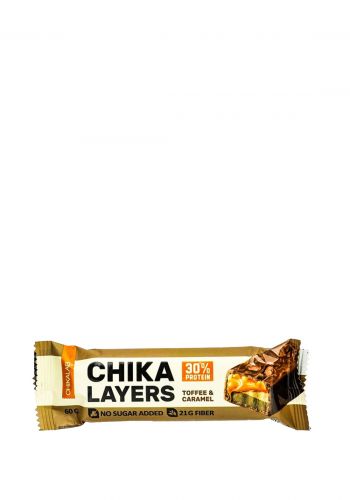 لوح بروتين بالتوفي والكراميل 60 غرام من شيكا لاب Chikalab Chika layers protein bars toffee caramel
