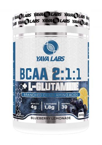 Yava Labs BCAA 2:1:1 Blueberry lemonade Food Supplement مكمل غذائي بنكهة التوت الازرق والليمون 300 غرام من يافا لابس