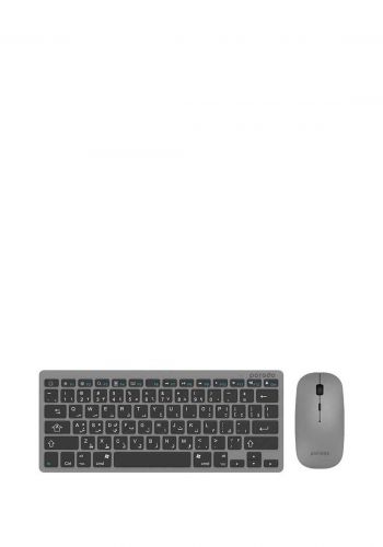 Porodo PD-BTKBMCO-GY Slim and Portable Bluetooth Keyboard & Mouse - Gray  لوحة مفاتيح وماوس من بورودو