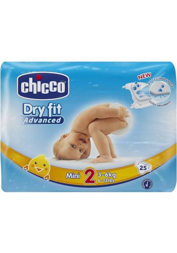 حفاضات اطفال 25 قطعة رقم 2  من جيكو  Chicco Diapers Advanced Ultra No.2  -25Pcs 3-6 kg