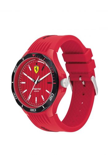 ساعة رجالية حمراء اللون من سكوديريا فيراري Scuderia Ferrari Men's Rubber Watch 