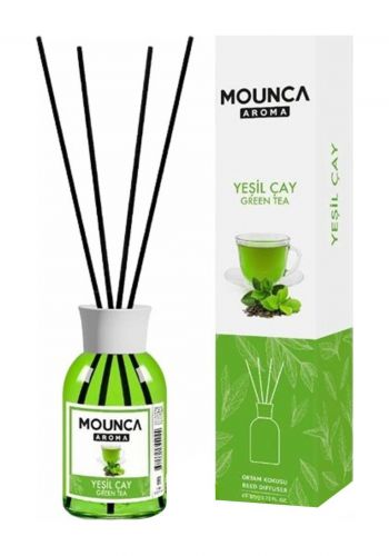 معطر جو مع عيدان برائحة الشاي الاخضر  110 مل من مونكا Mounca Reed Diffuser Green Tea  