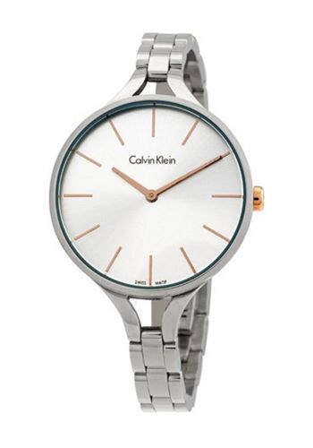 ساعة للنساء بسوار فولاذي فضي اللون من كالفن كلاين Calvin Klein K7E23B46 Women's Watch   