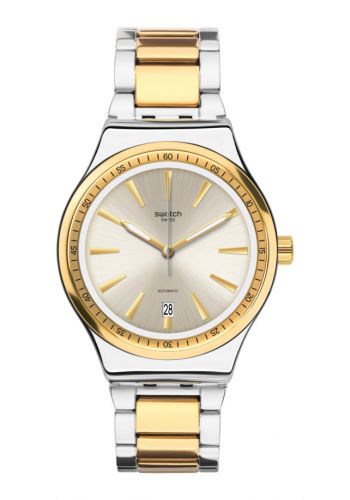ساعة لكلا الجنسين فضي وذهبي اللون من سواج Swatch YIS429G Unisex Watch