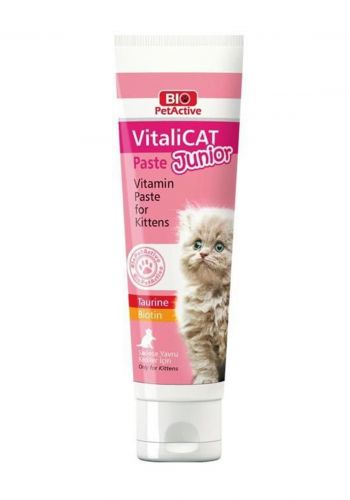 معجون متعدد الفيتامينات للقطط 100 غرام من بايو بت اكتف Bio pet active Vitalicat Junior Multivitamin Paste for Cats