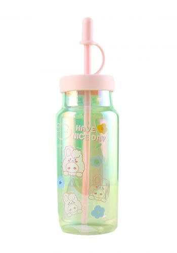 مطارة لحفظ المياه 540 مل من ميني كود  Minigood Splendid Animal Straw Glass