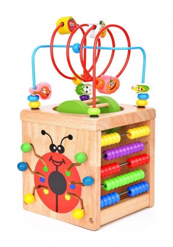 لعبة مكعب الأنشطة الخشبي للاطفال Wooden Activity Cube