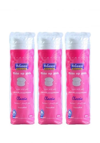 سيت قطن لازالة المكياج 3 قطع * 80 ضمادة قطنية من هايجين HiGeen Remove Makeup Cotton Pads 