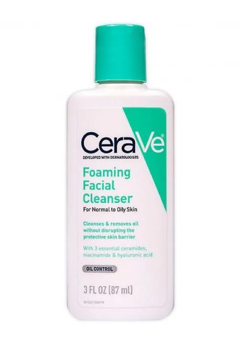 منظف ​​للوجه رغوي للبشرة العادية إلى الدهنية 87 مل من سيرافي CeraVe Foaming Facial Cleanser