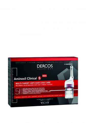 امبولات لمعالجة تساقط الشعر للرجال من فيشي -21 امبولة  Vichy Dercos Aminexil Clinical 5 Anti-Hair Loss Ampoules Me