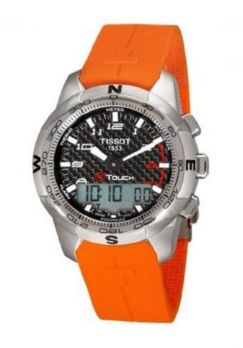ساعة للرجال بسوار برتقالي اللون من تيسوت Tissot T0474204720701 Men's Watch 