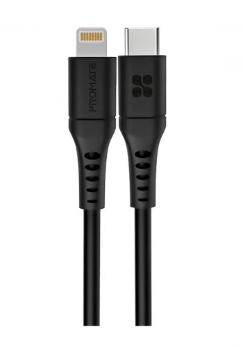 Promate PowerLink 1.2m USB-C to Lightning Data and Charge Cable-black كابل من بروميت