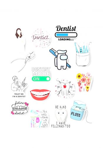 مجموعة ملصقات بشكل طب الاسنان dentist stickers collection