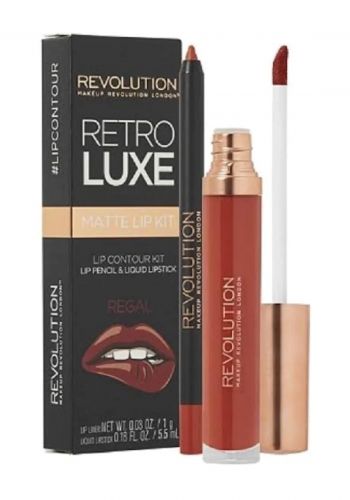 بكج احمر شفاه سائل وتحديد من ريفوليوشن Revolution Retro Luxe Matte Lip Kit - Regal