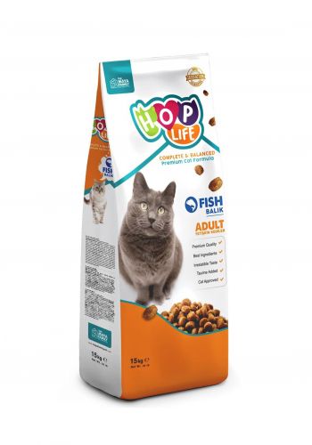 طعام للقطط البالغة بالسمك هوب لايف  15 كيلوغرام من ذا مايا فاملي The Maya Family 
Hop Life Adult Cat Food with Sterilized Fish
