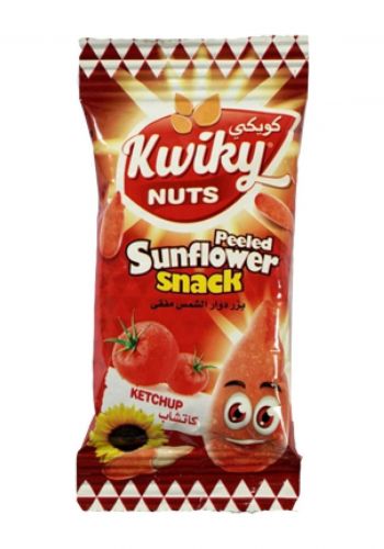 بذور دوار الشمس بنكهة الكاتشاب 15 غرام من كويكي Kwiky Nuts Peeled Sunflower Snack
