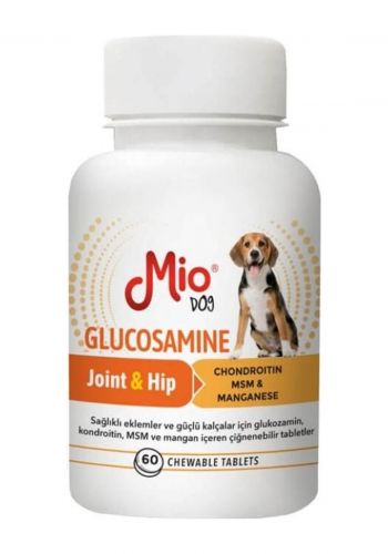حبوب جلوكوزامين للعناية الصحية للكلاب 60 حبة من ميو Mio Dog Glucosamine