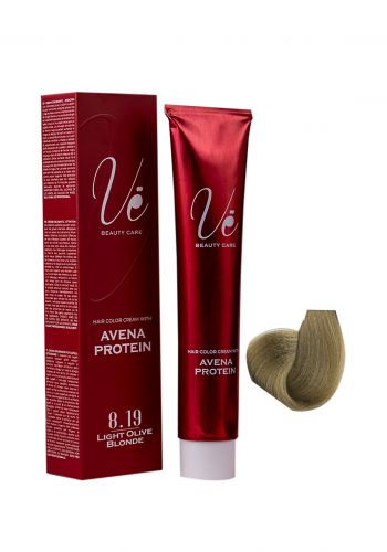 صبغة شعر مع اوكسجين لون اشقر زيتوني فاتح رقم ( 8.19 ) من في Ve Hair Color 8.19 Light Olive Blonde