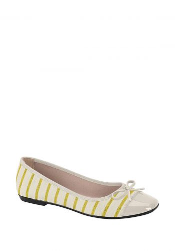 حذاء فلات نسائي باللون البيج و الذهبي من موليكا Mollica Flat Shoes