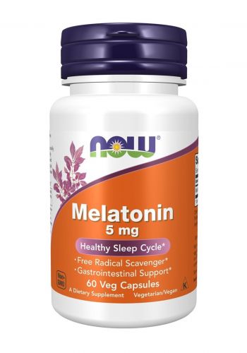 الميلاتونين من ناو NOW Foods Melatonin 5 mg, 60 Veg Capsules