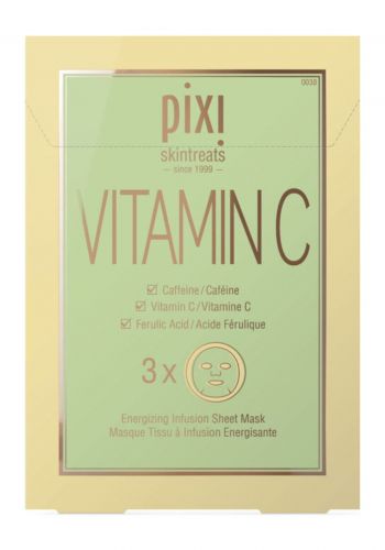 قناع فيتامين سي لتنشيط جميع أنواع البشرة 3 اقنعة من بيكسي Pixi Vitamin C Energizing Infusion Sheet Mask 