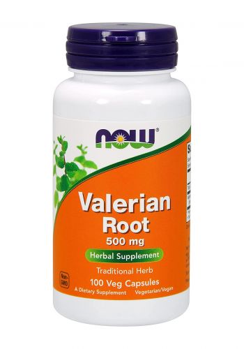 مكمل غذائي عشبي 100 كبسولة من ناو Now Valerian Root 500 mg Dietary Supplement
