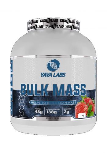 Yava Labs Bulk Mass Strawberry Food Supplement مكمل غذائي بنكهة الفراولة 3 كغم من يافا لابس