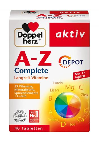 Doppelherz 1148 A-Z Vitamins - Multivitamin Supplement  - 1 x 40 Long Life Tablets مكمل غذائي