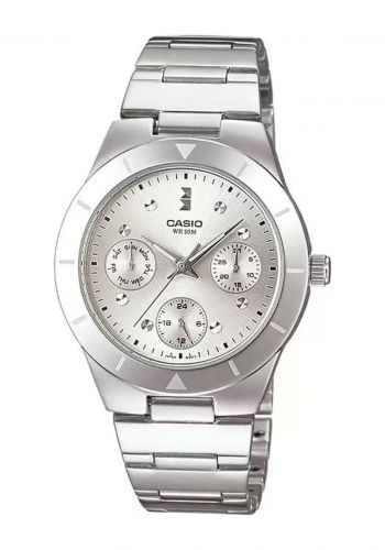 ساعة يد نسائية باللون الفضي من كاسيو Casio LTP-2083D-7AV Women's Wrist Watch