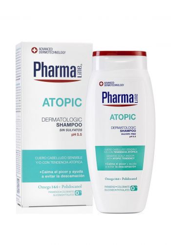 شامبو للشعر للامراض الجلدية للبشرة الجافة والحساسة 250 مل من فارمالاين PharmaLine Atopic Shampoo