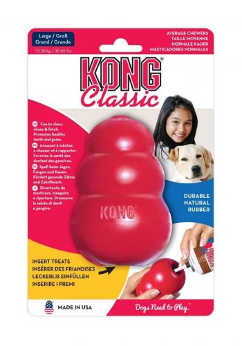 لعبة مطاطية للكلاب حمراء اللون حجم L من كونج Kong Classic Dog Toy  Large