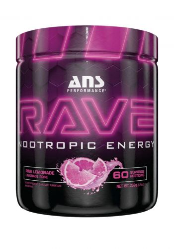 مكمل غذائي 252 غم بنكهة الليمون من اي ان اس بيرفورمانس ANS Performance RAVE Nootropic Energy 