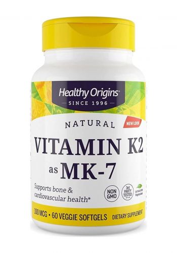 فيتامين كي 2 60 كبسولة هلامية من هيلثي اورجنس Healthy Origins Vitamin K2 as MK-7 Dietary Supplements