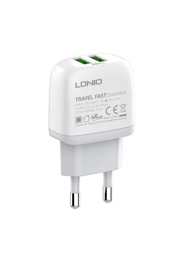 شاحنة جدارية بمنفذين 12 واط Ldnio A2219 12W Phone Charger 