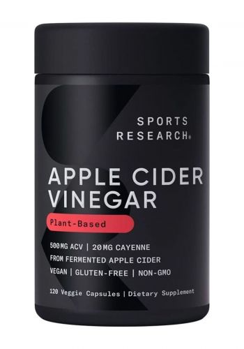 خل التفاح 120 كبسولة من سبورتس ريسيرج Sports Research Apple Cider Vinegar Dietary Supplement