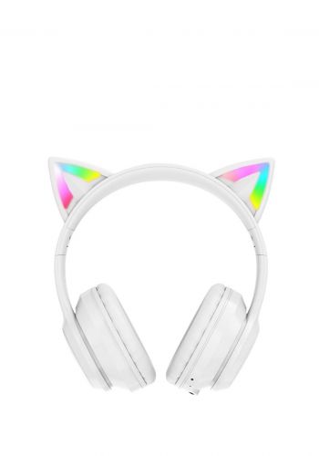 Onikuma Gaming B90 RGB Cat Ear Bluetooth 5.0 Wireless Headset-White سماعة رأس  لاسلكية من أونيكوما
