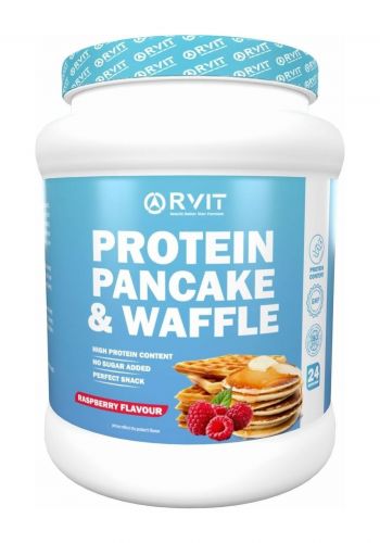 فطيرة البروتين والوافل بالفراولة 24 حصة 1.2 كغم من رفيت Rvit Protein Pancake & Waffle Raspberry Flavour