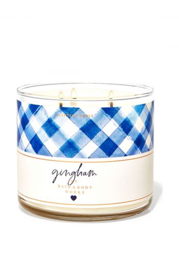 شمعة معطرة بثلاث فتلات 411 غم من باث اند بودي وركس Bath & Body Works Gingham 