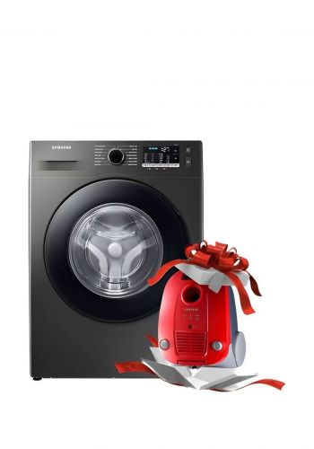 غسالة تحميل امامي 9 كغم مع هدية مكنسة 3 لتر 2000 واط من سامسونج Samsung WW90TA046AX/EU Front Loading Washing Machine with Bagged Vacuum Cleaner