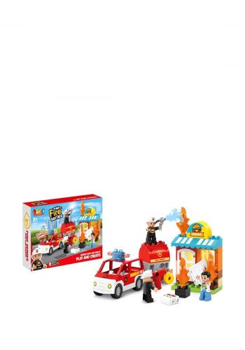 لعبة تركيب للأطفال 32 قطعة من جن دا لونك تويز Jun Da Long Toys 5420 Building Block Hamburg Store Rescue  