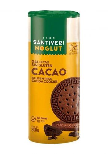بسكويت بنكهة الكاكاو خالي من الغلوتين 200 غرام من سانتيفري  Santiveri Digestive Gluten Free Cookies with Cocoa

